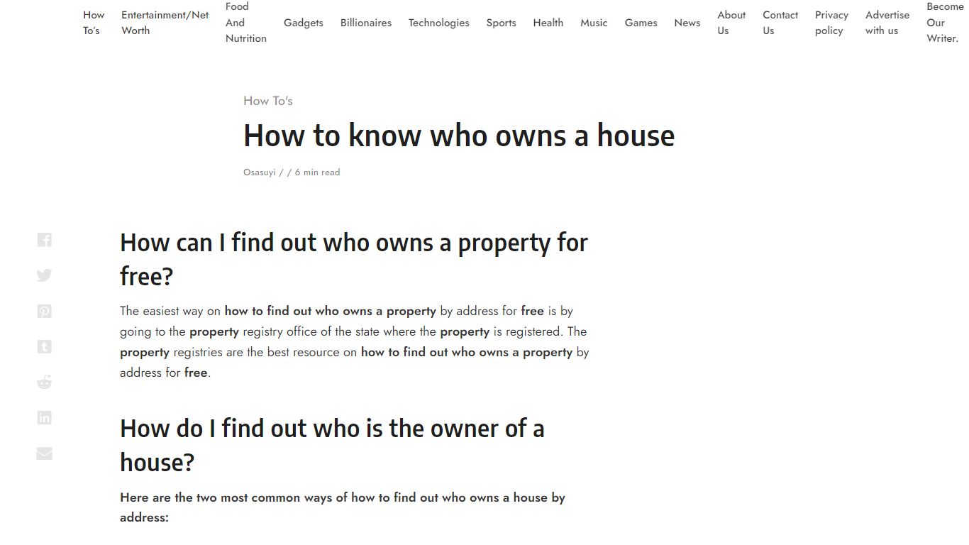 How to know who owns a house - The360Report